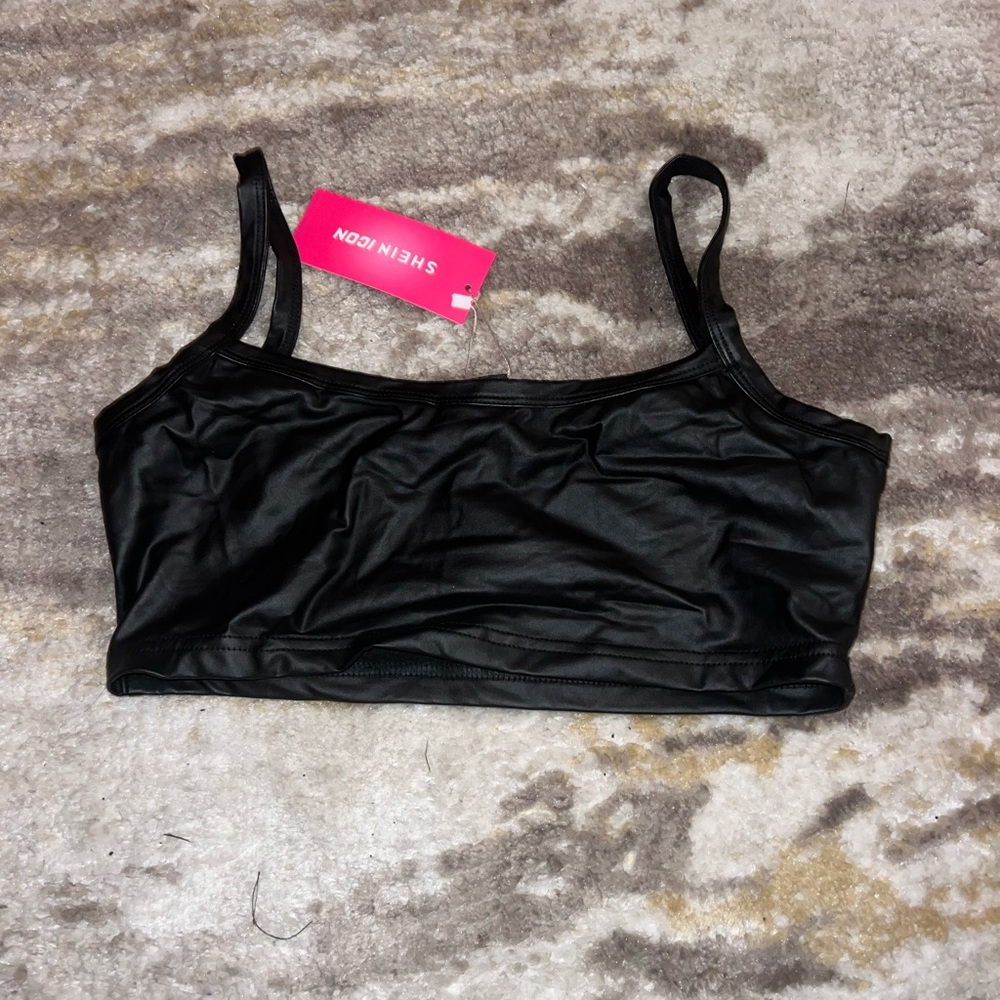 SHEIN leather bralette